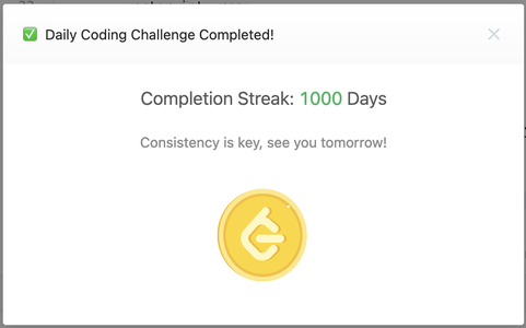 Viacheslav Zhukov 1000 LeetCode streak